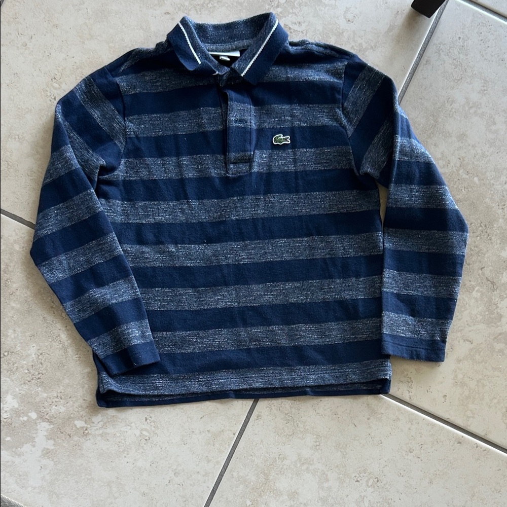 Lacoste Kids Blue and Gray Polo Shirt